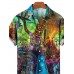 Holiday Hawaiian Gradient Coconut Tree TIKI Short Sleeve Shirt