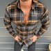 men's printed plaid shirt  HF0110-02-04