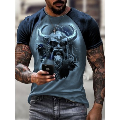 Summer round neck printed street T-shirt HF2003-04-01