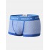 Mens Plaid Cotton Breathable Underwear Letter Elastic Waist Boxers