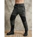 Men Outdoor Hit Patchwork Multi Pocket Buttons Velcros Details Ajustable Cuff Cargo Pants