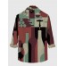 Medieval Contrasting Color Block Art Bottle Pattern Printing Men's Long Sleeve Shirt