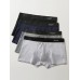 Mens Cotton Solid Color 4 Pieces Slim Fit Breathable Thin U Convex Pouch Boxers