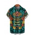 Hawaiian Tiki Havaino Print Short Sleeve Shirt