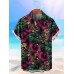 Men's Hawaiian Tiki Mask Print Short Sleeve Shirt