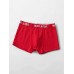 4Pcs Mens Seamless Cotton Underwear Logo Waistband Red Boxers With Pouch